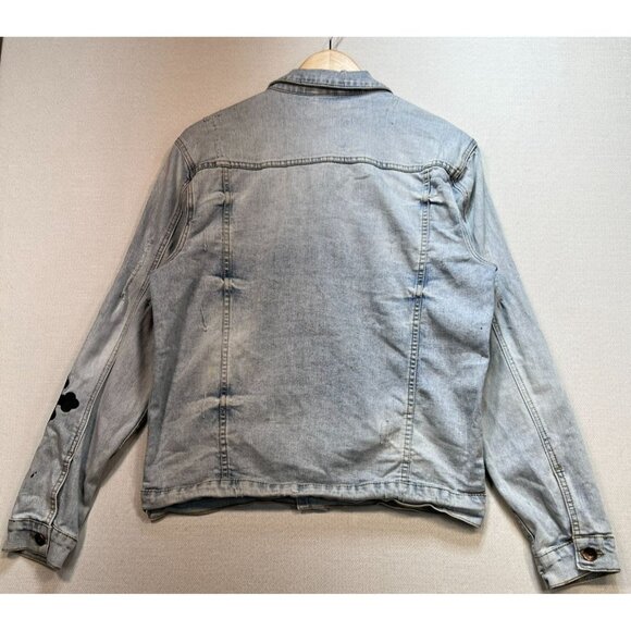 Eternity BC/AD Mens Rad Jean Jacket Stretch Denim Size Small Blue Long Sleeve - Picture 2 of 11